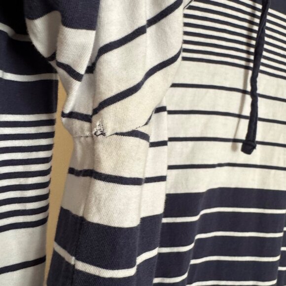 Polo Ralph Lauren Hoodie Men’s M Navy White Striped Cotton Drawstrings Red Pony - Picture 8 of 8